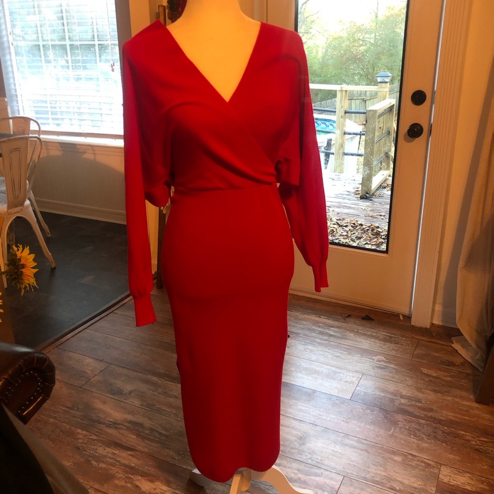 Red sweater dress, never worn.